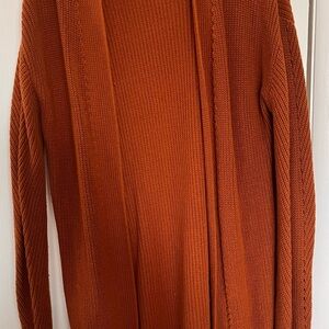 Rust Orange Knit Cardigan